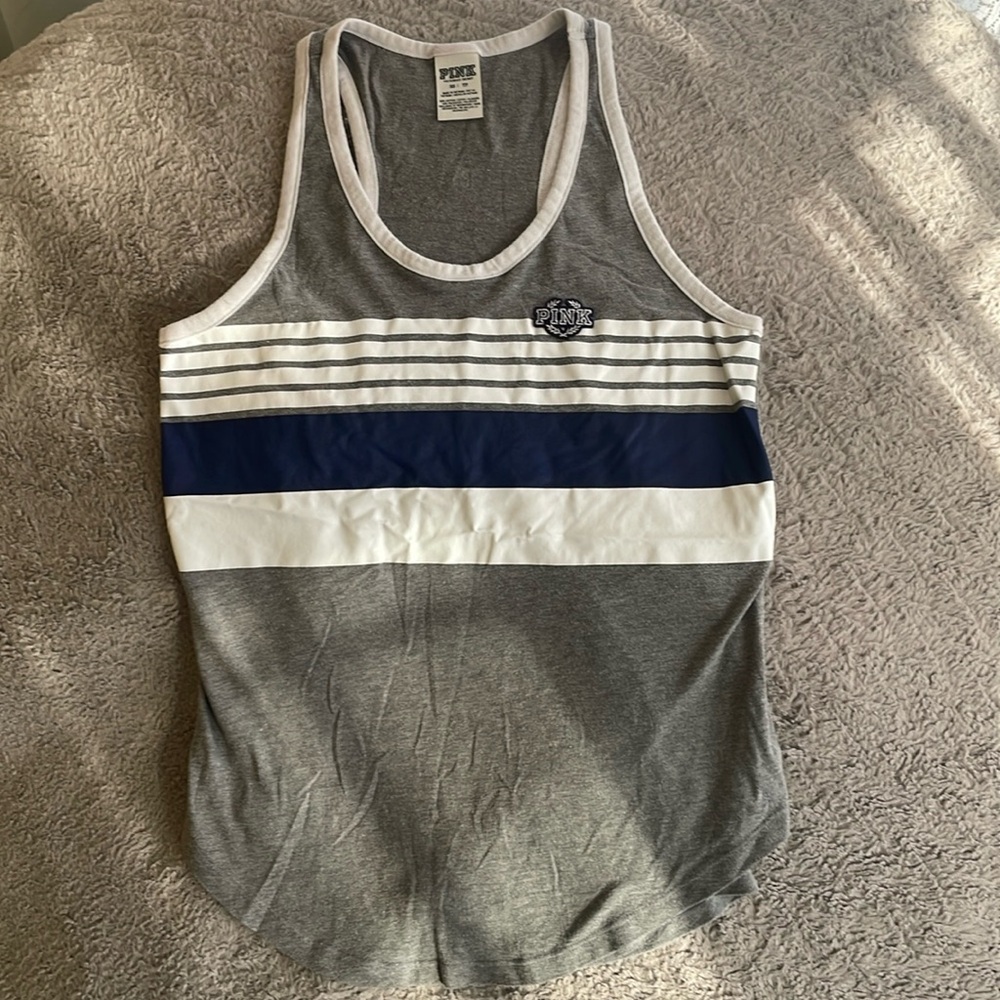 PINK Victoria’s Secret Racerback Striped Tank Top